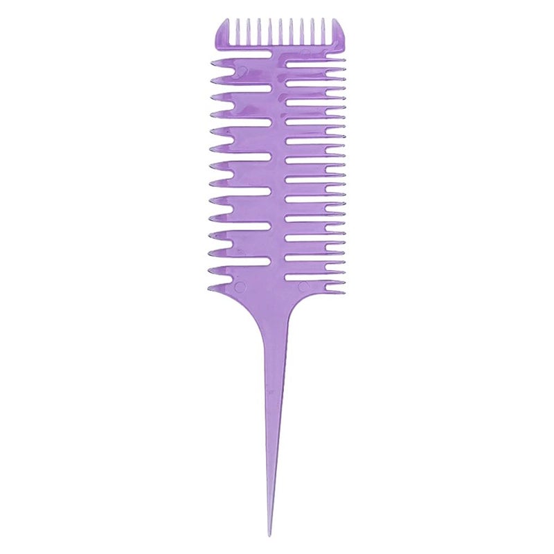 Herringbone comb, artistic highlighting comb, wide-tooth comb, three-sided highlighting comb, colored transparent hair dyeing comb.